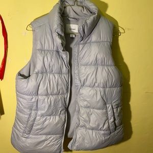 Blue puffy over jacket